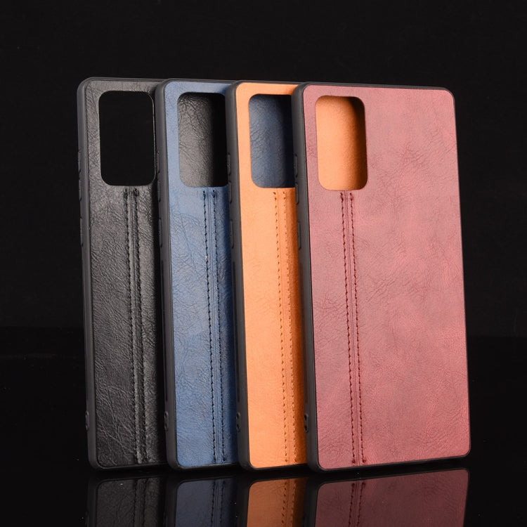 For Samsung Galaxy Note20 Shockproof Sewing Cow Pattern Skin PC + PU + TPU Case