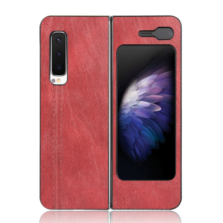 For Samsung Galaxy Fold 4G / Fold 5G / W20 5G Shockproof Sewing Cow Pattern Skin PC + PU + TPU Case