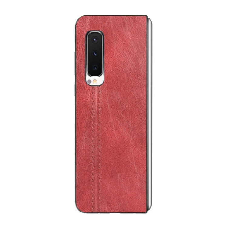 For Samsung Galaxy Fold 4G / Fold 5G / W20 5G Shockproof Sewing Cow Pattern Skin PC + PU + TPU Case