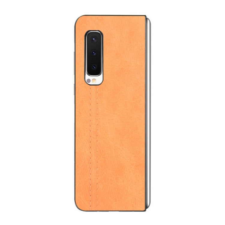 For Samsung Galaxy Fold 4G / Fold 5G / W20 5G Shockproof Sewing Cow Pattern Skin PC + PU + TPU Case