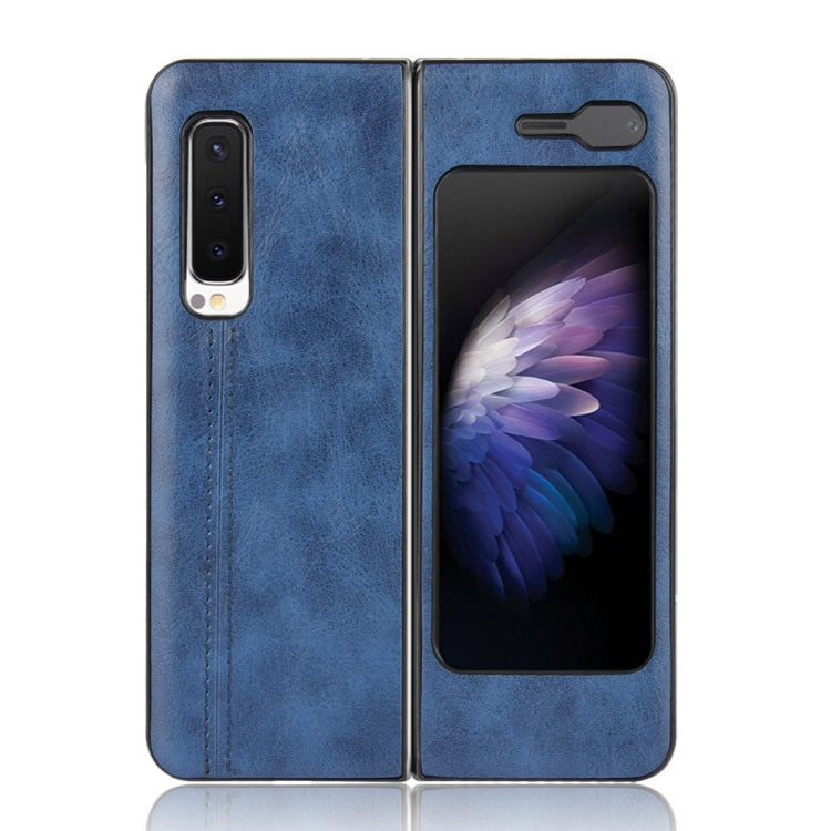For Samsung Galaxy Fold 4G / Fold 5G / W20 5G Shockproof Sewing Cow Pattern Skin PC + PU + TPU Case