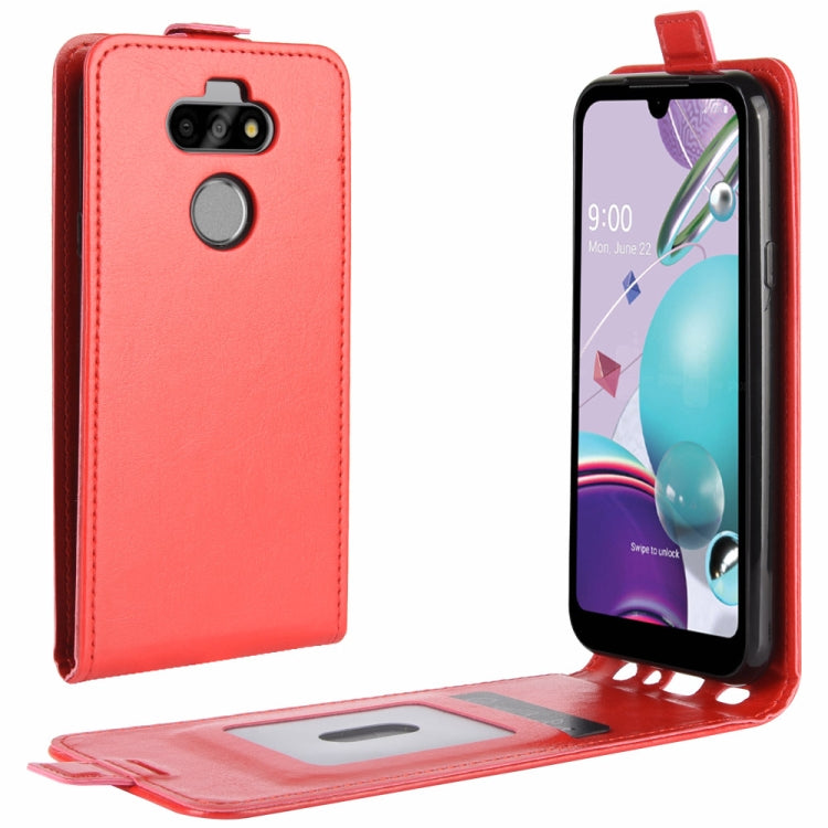 For LG K31/Aristo 5/Aristo 5 Plus R64 Texture Single Vertical Flip Leather Protective Case with Card Slots & Photo Frame