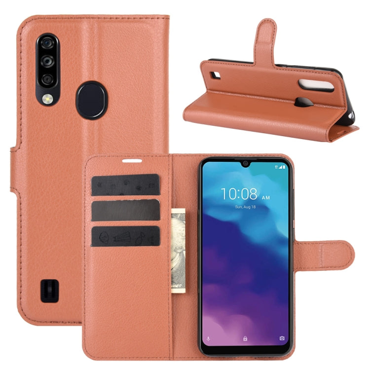 For ZTE Blade A7 2020 Fingerprint Version Litchi Texture Horizontal Flip Protective Case with Holder & Card Slots & Wallet