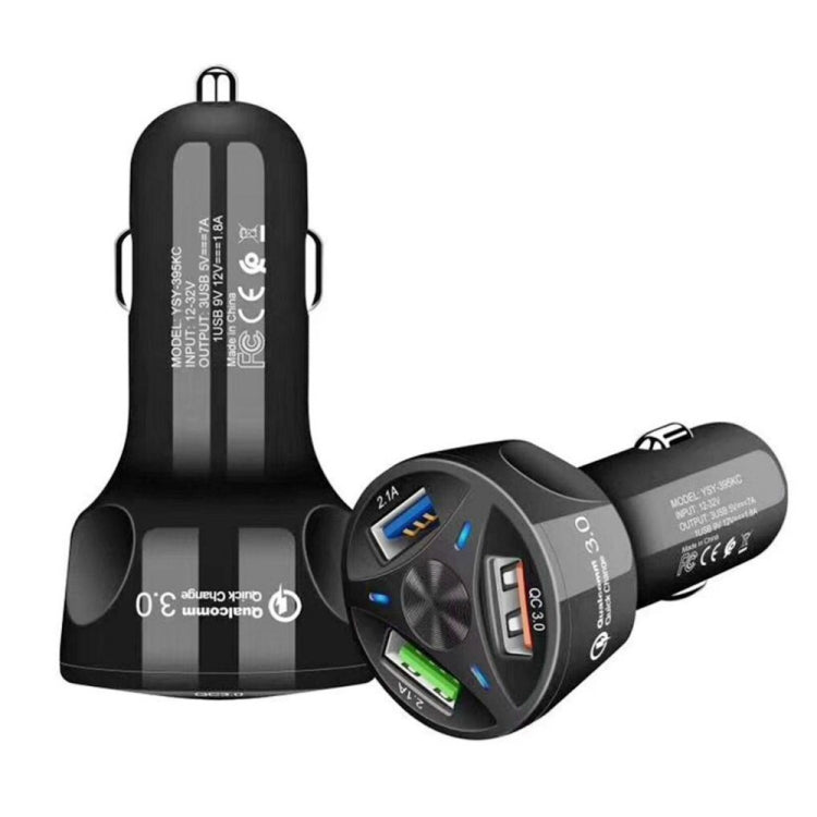 YSY-395KC QC3.0 3 USB 35W High Power Vehicle Charger / Mobile Phone Tablet Universal Vehicle Charger