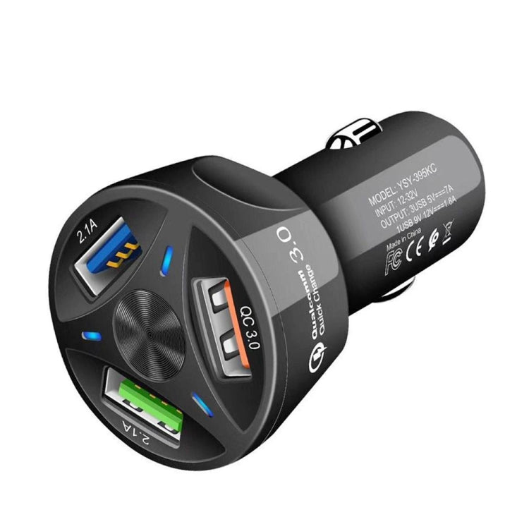 YSY-395KC QC3.0 3 USB 35W High Power Vehicle Charger / Mobile Phone Tablet Universal Vehicle Charger