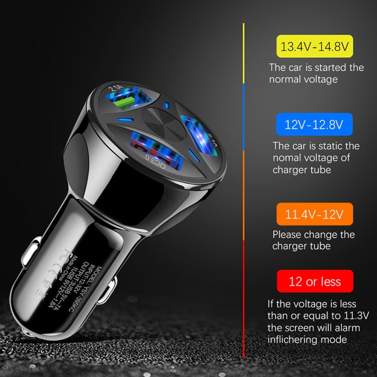 YSY-395KC QC3.0 3 USB 35W High Power Vehicle Charger / Mobile Phone Tablet Universal Vehicle Charger