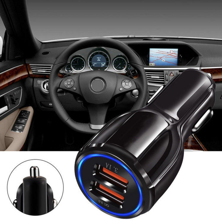 Qc3.0 Dual USB Car Charger + Micro USB Fast Charging Cable Car Charging Kit