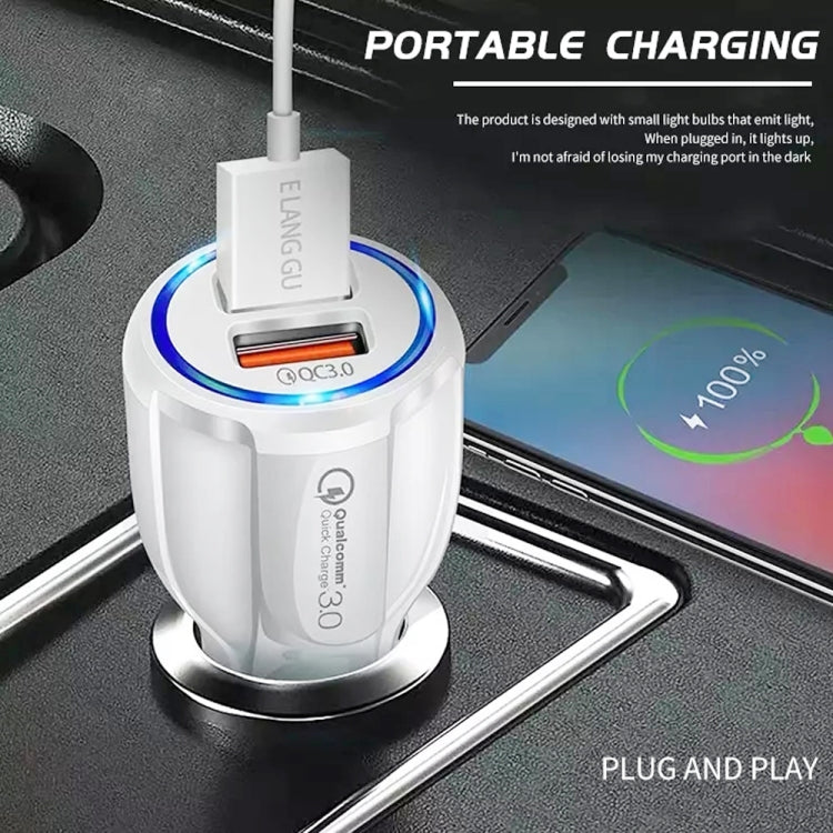 LZ-681 QC3.0 Dual USB Car Charging + Type-C Fast Charging Cable Car Charging Kit
