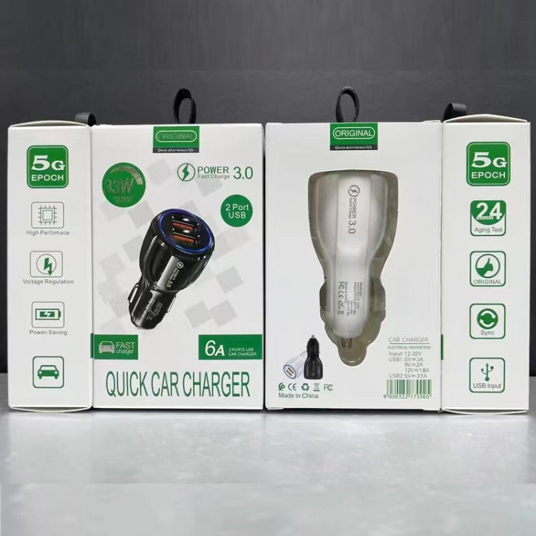 LZ-681 QC3.0 Dual USB Car Charging + Type-C Fast Charging Cable Car Charging Kit