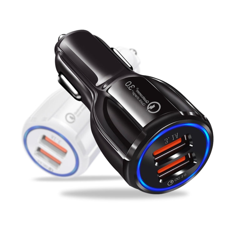 LZ-681 QC3.0 Dual USB Car Charging + Type-C Fast Charging Cable Car Charging Kit