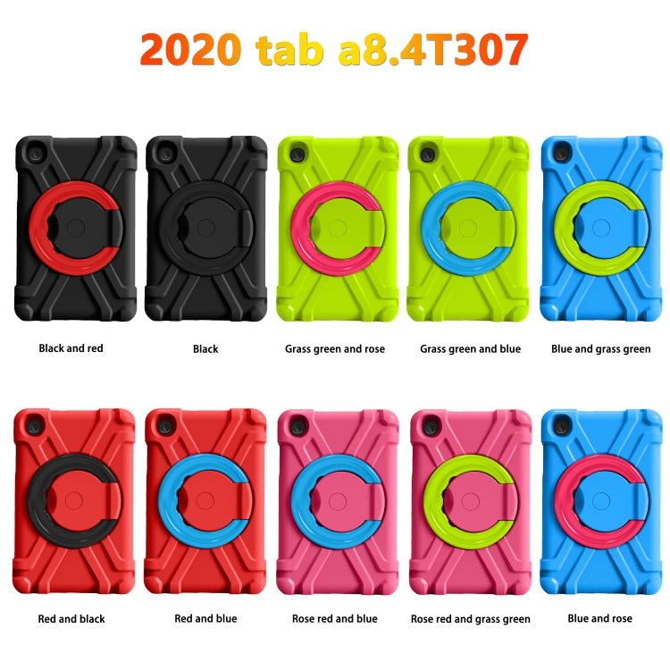 For Galaxy Tab A 8.4 (2020) T307 PC + Silicone Shockproof Combination Case with 360 Degree Rotating Holder & Handle