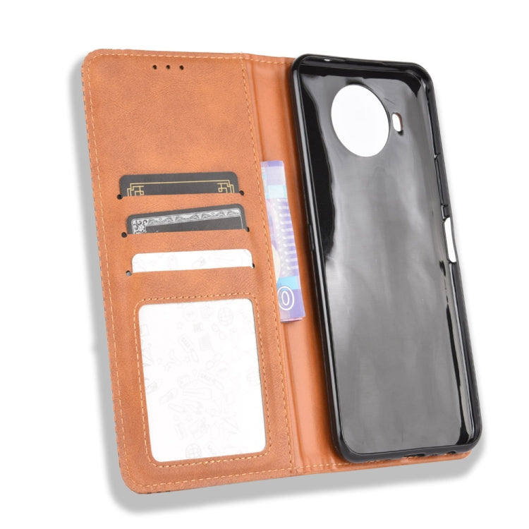 For Nokia 8.3 5G Magnetic Buckle Retro Crazy Horse Texture Horizontal Flip Leather Case  , with Holder & Card Slots & Photo Frame