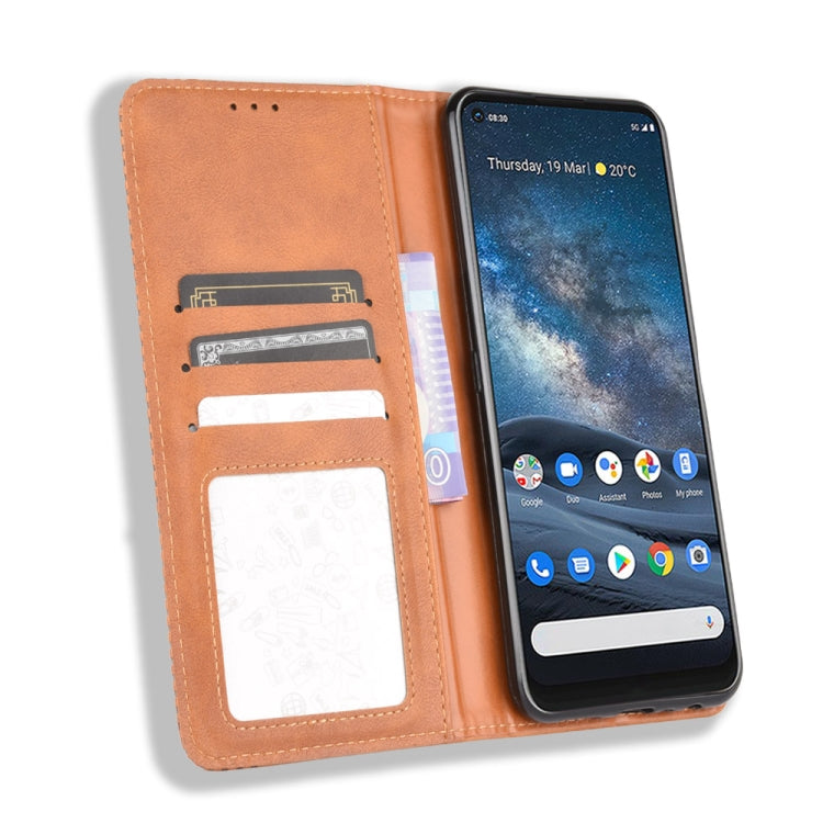 For Nokia 8.3 5G Magnetic Buckle Retro Crazy Horse Texture Horizontal Flip Leather Case  , with Holder & Card Slots & Photo Frame