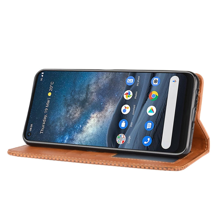 For Nokia 8.3 5G Magnetic Buckle Retro Crazy Horse Texture Horizontal Flip Leather Case  , with Holder & Card Slots & Photo Frame