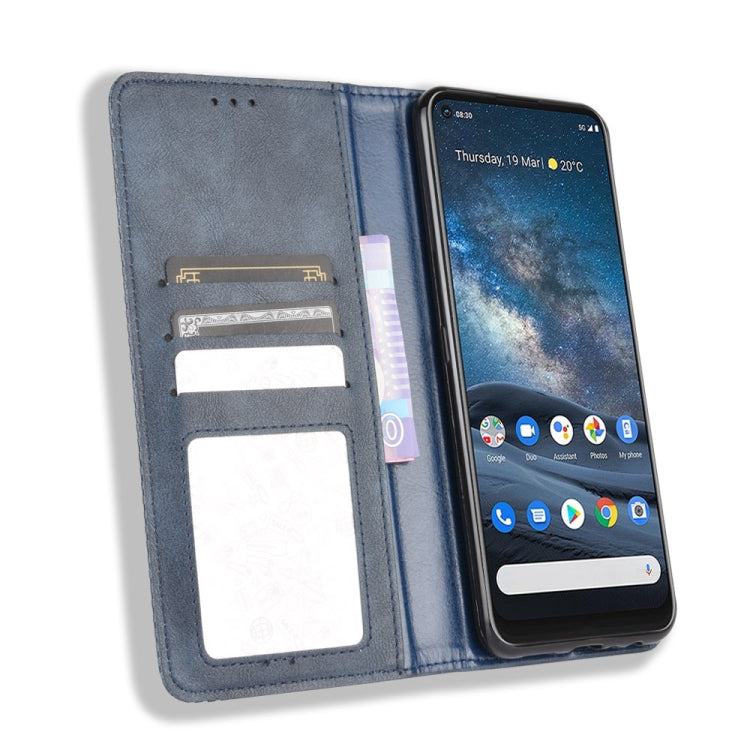For Nokia 8.3 5G Magnetic Buckle Retro Crazy Horse Texture Horizontal Flip Leather Case  , with Holder & Card Slots & Photo Frame