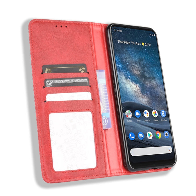 For Nokia 8.3 5G Magnetic Buckle Retro Crazy Horse Texture Horizontal Flip Leather Case  , with Holder & Card Slots & Photo Frame
