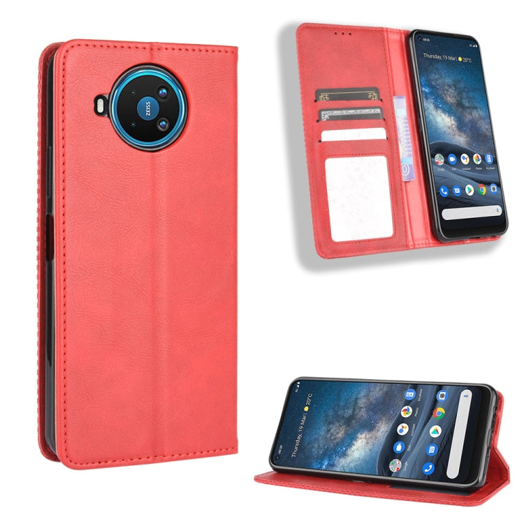 For Nokia 8.3 5G Magnetic Buckle Retro Crazy Horse Texture Horizontal Flip Leather Case  , with Holder & Card Slots & Photo Frame