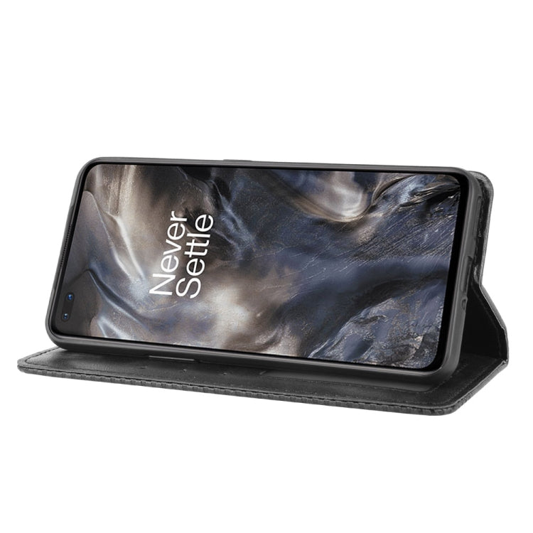 For OnePlus Nord Magnetic Buckle Retro Crazy Horse Texture Horizontal Flip Leather Case with Holder & Card Slots & Photo Frame