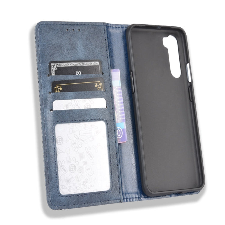 For OnePlus Nord Magnetic Buckle Retro Crazy Horse Texture Horizontal Flip Leather Case with Holder & Card Slots & Photo Frame