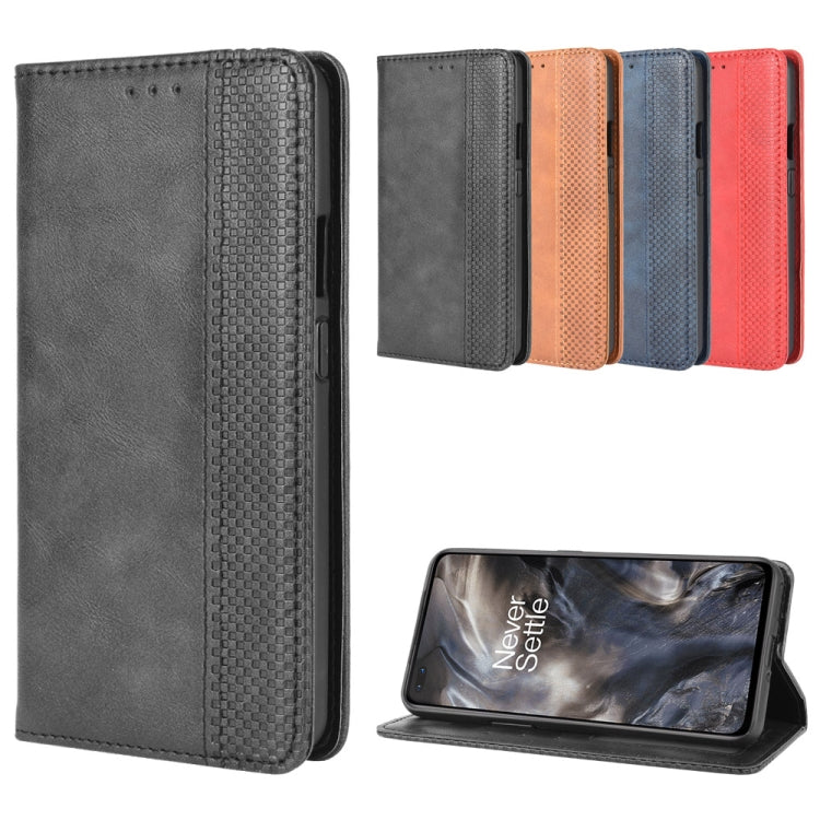 For OnePlus Nord Magnetic Buckle Retro Crazy Horse Texture Horizontal Flip Leather Case with Holder & Card Slots & Photo Frame