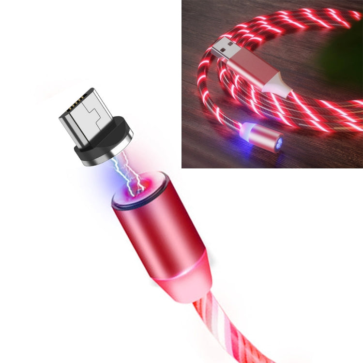 USB to Micro USB Magnetic Suction Colorful Streamer Mobile Phone Charging Cable, Length: 1m