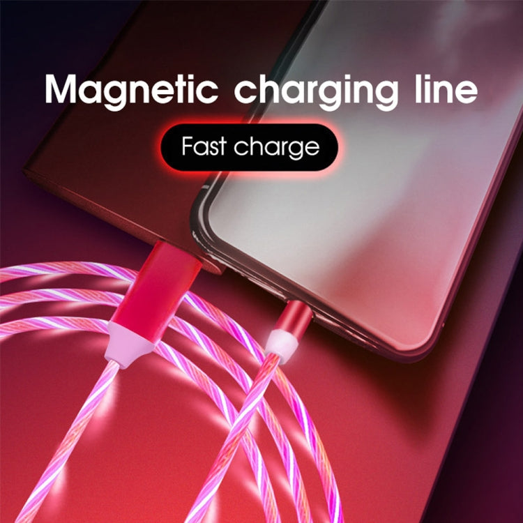 USB to Micro USB Magnetic Suction Colorful Streamer Mobile Phone Charging Cable, Length: 1m