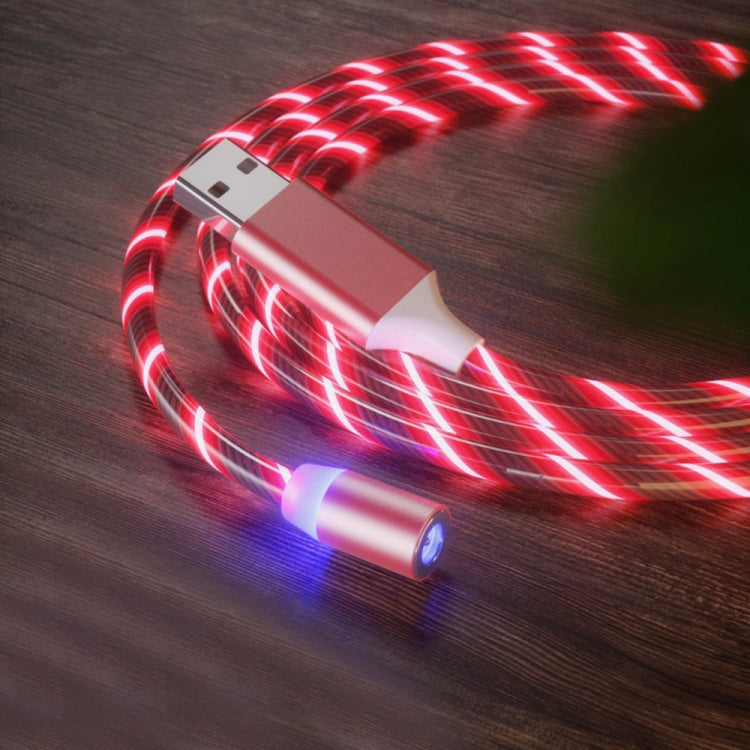 USB to Micro USB Magnetic Suction Colorful Streamer Mobile Phone Charging Cable, Length: 1m