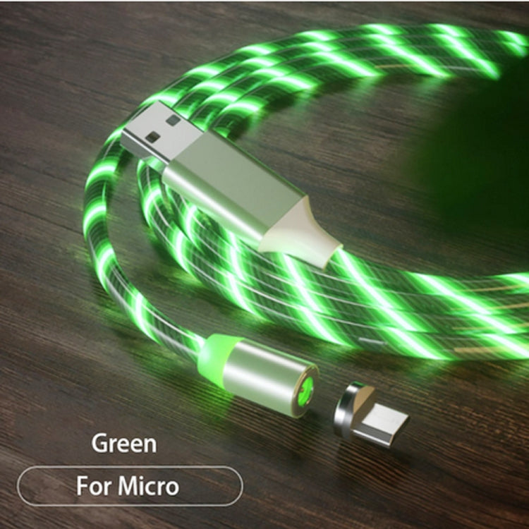 USB to Micro USB Magnetic Suction Colorful Streamer Mobile Phone Charging Cable, Length: 1m