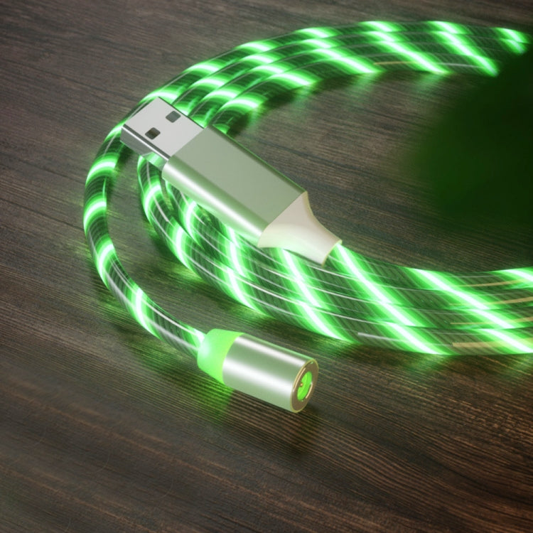 USB to Micro USB Magnetic Suction Colorful Streamer Mobile Phone Charging Cable, Length: 1m