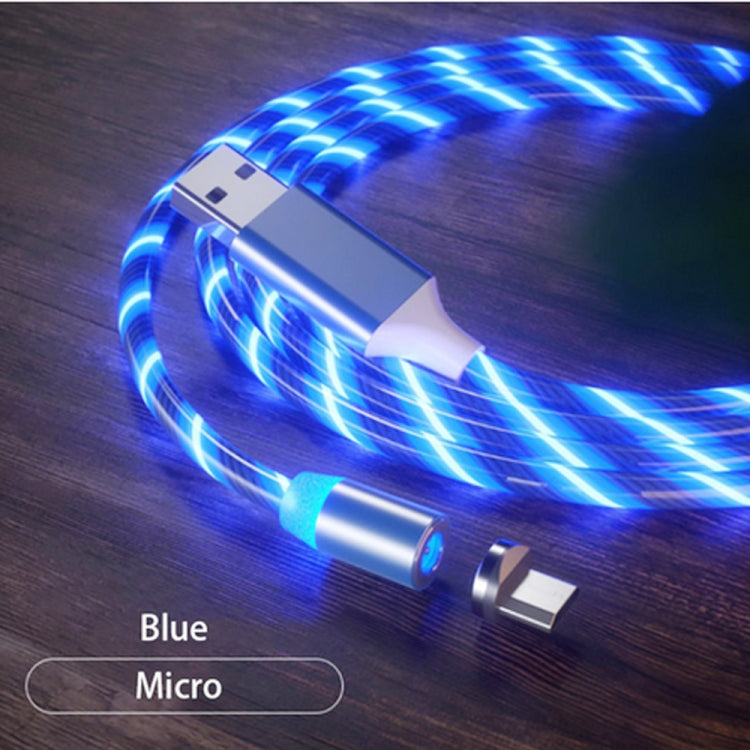 USB to Micro USB Magnetic Suction Colorful Streamer Mobile Phone Charging Cable, Length: 1m