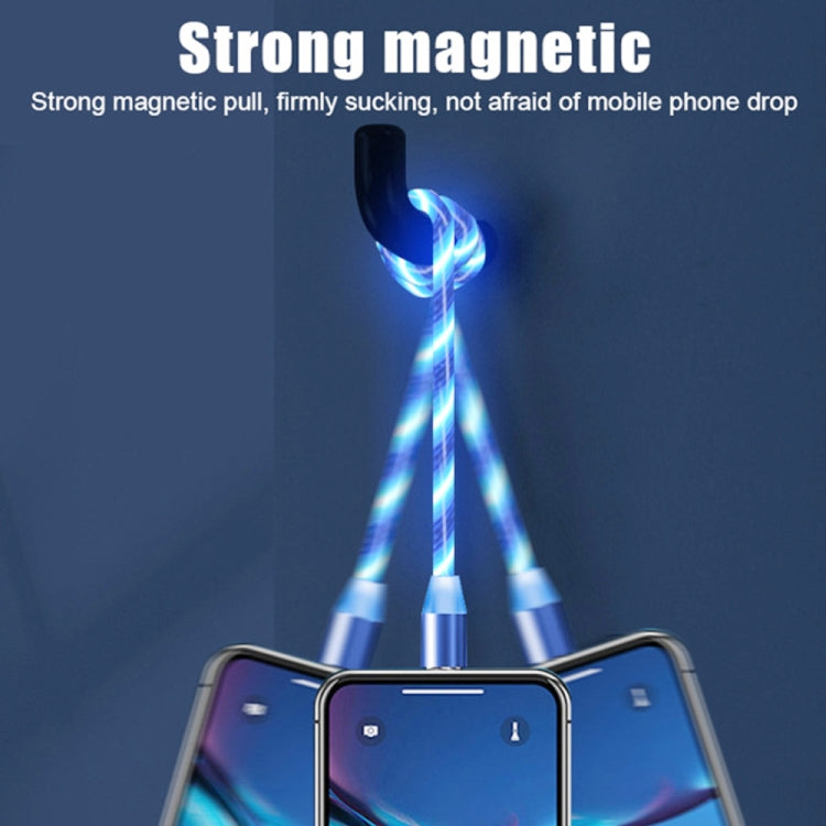 USB to Micro USB Magnetic Suction Colorful Streamer Mobile Phone Charging Cable, Length: 1m