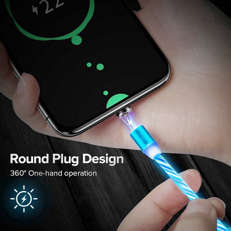 USB to Micro USB Magnetic Suction Colorful Streamer Mobile Phone Charging Cable, Length: 1m