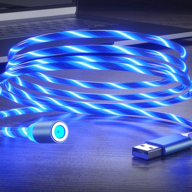 USB to Micro USB Magnetic Suction Colorful Streamer Mobile Phone Charging Cable, Length: 1m