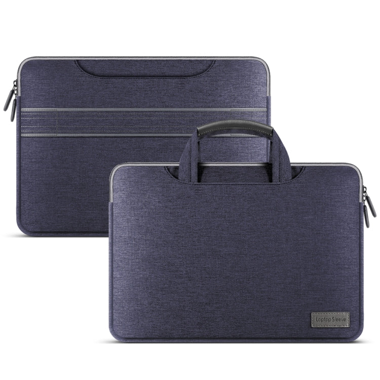 For 13-13.3 inch Oxford Cloth Portable Waterproof Protective Cover Double Zipper Briefcase Laptop Carrying Bag
