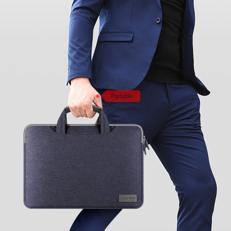 For 13-13.3 inch Oxford Cloth Portable Waterproof Protective Cover Double Zipper Briefcase Laptop Carrying Bag