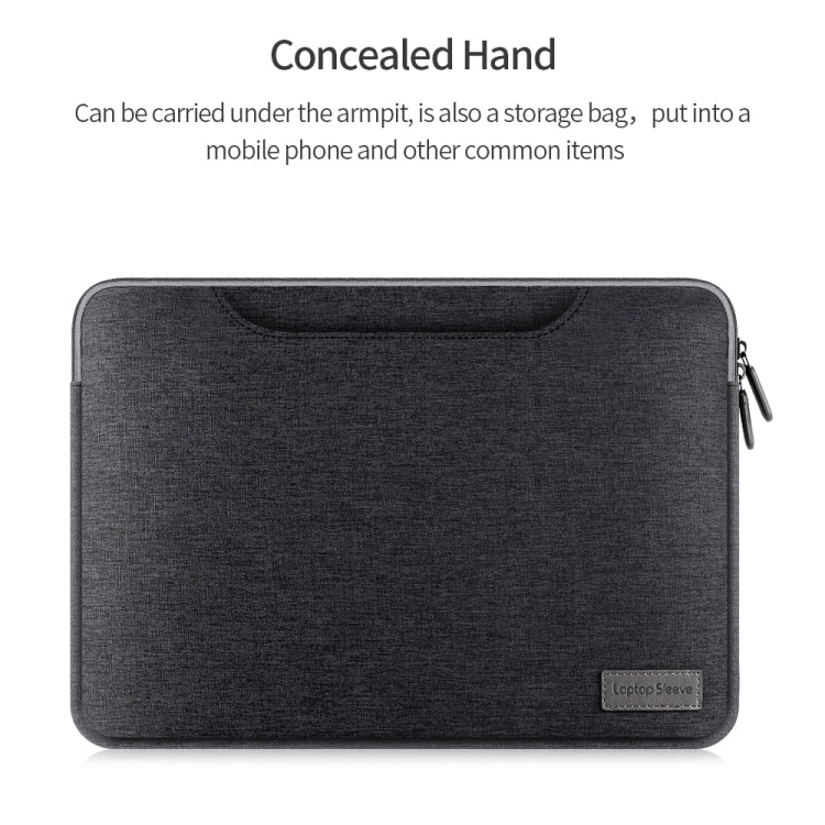 For 13-13.3 inch Oxford Cloth Portable Waterproof Protective Cover Double Zipper Briefcase Laptop Carrying Bag