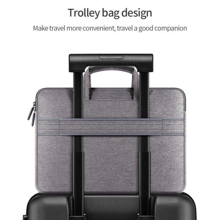 For 13-13.3 inch Oxford Cloth Portable Waterproof Protective Cover Double Zipper Briefcase Laptop Carrying Bag