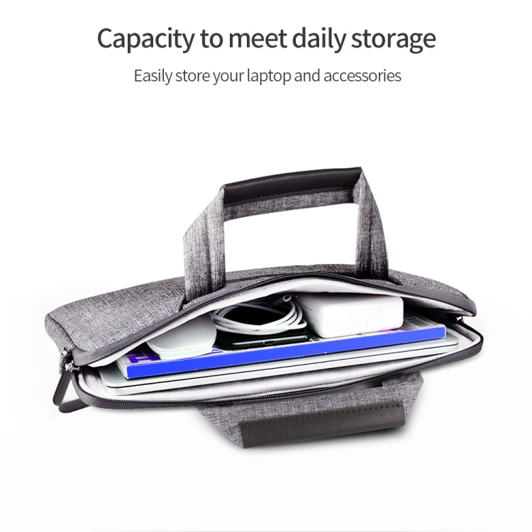 For 13-13.3 inch Oxford Cloth Portable Waterproof Protective Cover Double Zipper Briefcase Laptop Carrying Bag