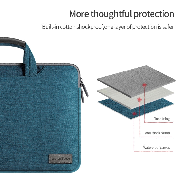 For 13-13.3 inch Oxford Cloth Portable Waterproof Protective Cover Double Zipper Briefcase Laptop Carrying Bag