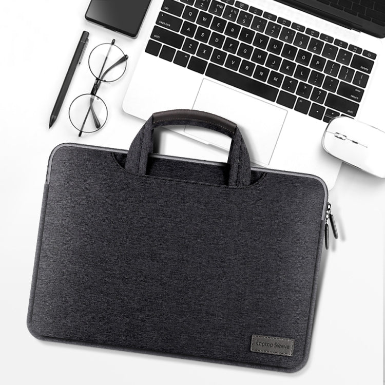 For 13-13.3 inch Oxford Cloth Portable Waterproof Protective Cover Double Zipper Briefcase Laptop Carrying Bag