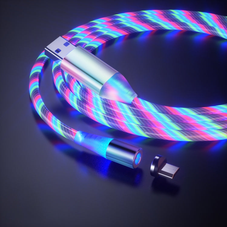 USB to Type-C / USB-C Magnetic Suction Colorful Streamer Mobile Phone Charging  Cable, Length: 1m