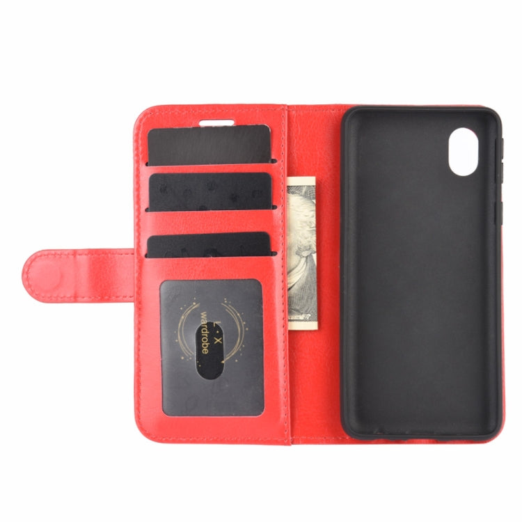 For Samsung Galaxy A01 Core / M01 Core R64 Texture Single Horizontal Flip Protective Case with Holder & Card Slots & Wallet& Photo Frame