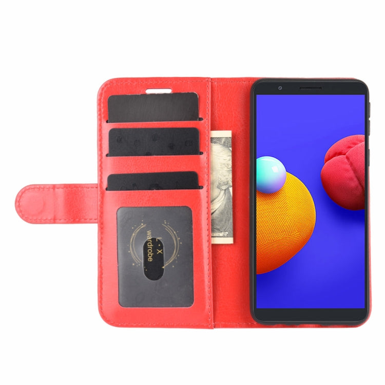 For Samsung Galaxy A01 Core / M01 Core R64 Texture Single Horizontal Flip Protective Case with Holder & Card Slots & Wallet& Photo Frame