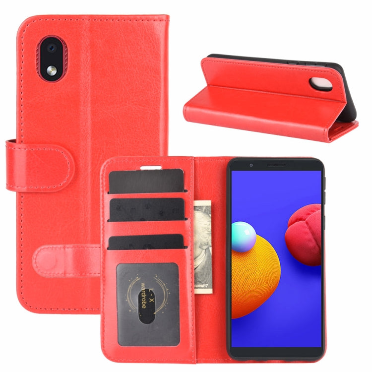 For Samsung Galaxy A01 Core / M01 Core R64 Texture Single Horizontal Flip Protective Case with Holder & Card Slots & Wallet& Photo Frame