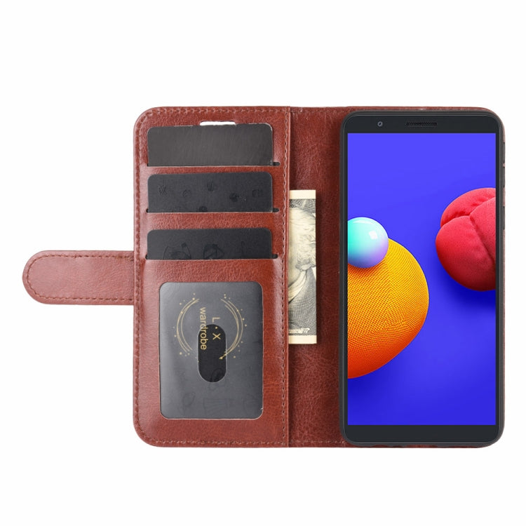 For Samsung Galaxy A01 Core / M01 Core R64 Texture Single Horizontal Flip Protective Case with Holder & Card Slots & Wallet& Photo Frame