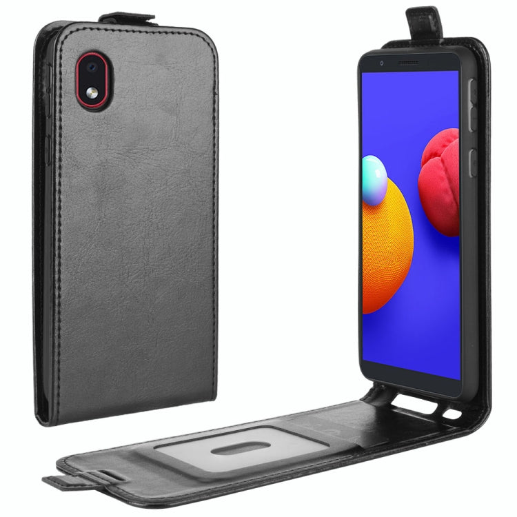 For Samsung Galaxy A01 Core / M01 Core R64 Texture Single Vertical Flip Leather Protective Case with Card Slots & Photo Frame