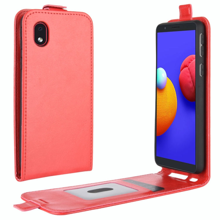For Samsung Galaxy A01 Core / M01 Core R64 Texture Single Vertical Flip Leather Protective Case with Card Slots & Photo Frame