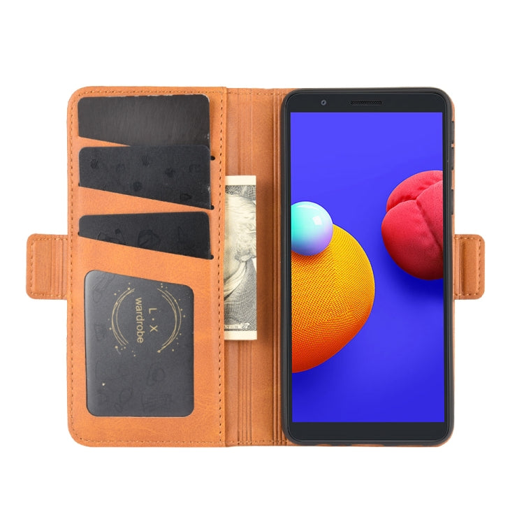 For Samsung Galaxy A01 Core / M01 Core Dual-side Magnetic Buckle Horizontal Flip Leather Case with Holder & Card Slots & Wallet