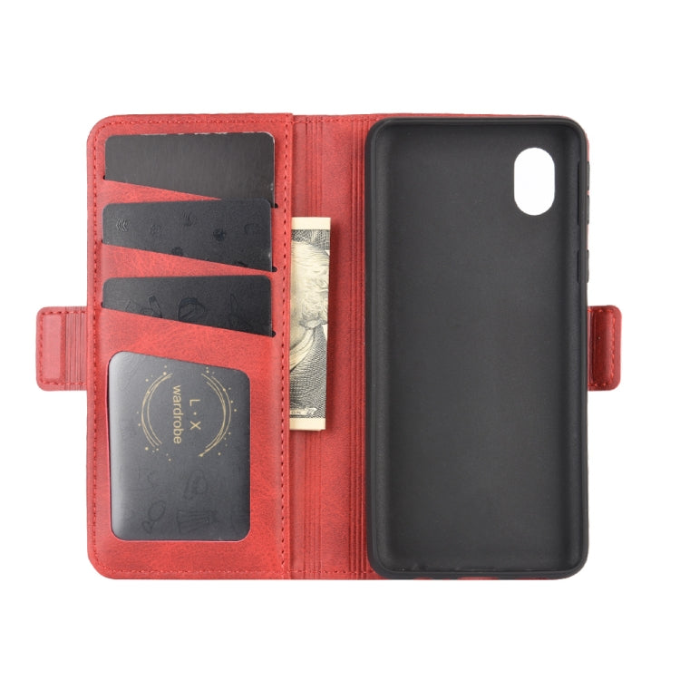 For Samsung Galaxy A01 Core / M01 Core Dual-side Magnetic Buckle Horizontal Flip Leather Case with Holder & Card Slots & Wallet