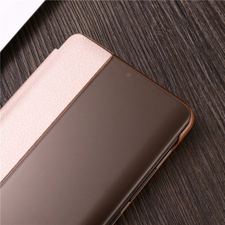 Lychee Texture Smart Phone Holster For Huawei P20 with Call Answering Function & Sleep / Wake-up